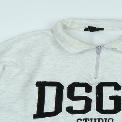 Boohoo Womens Grey Polyester Pullover Sweatshirt Size S - DSGN Studio.