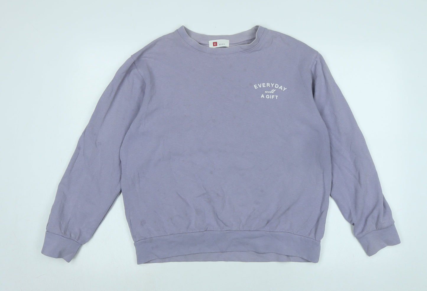 Everyday will a gift Womens Purple Polyester Pullover Sweatshirt Size L - Everyday will a gift
