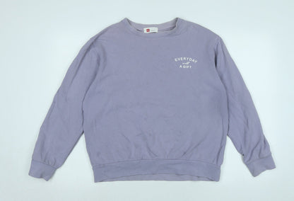 Everyday will a gift Womens Purple Polyester Pullover Sweatshirt Size L - Everyday will a gift