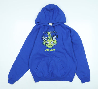Mens UK Size M Gildan Blue Pullover Hoodie