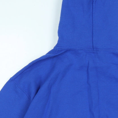 Mens UK Size M Gildan Blue Pullover Hoodie