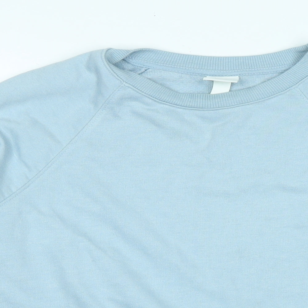 H&M Womens Blue Cotton Pullover Sweatshirt Size S