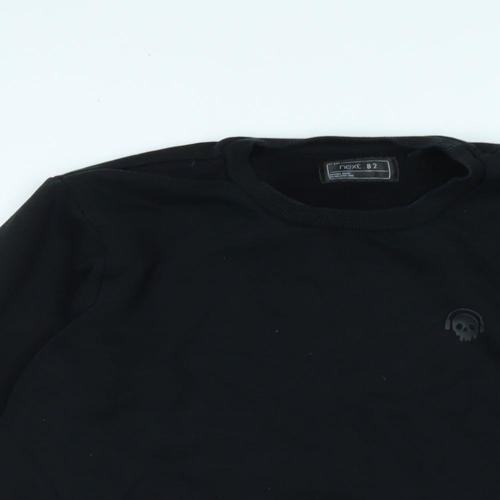 Next Boys Black Polyester Pullover Sweatshirt Size 15 Years - Small skull Logo