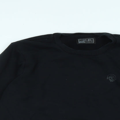 Next Boys Black Polyester Pullover Sweatshirt Size 15 Years - Small skull Logo