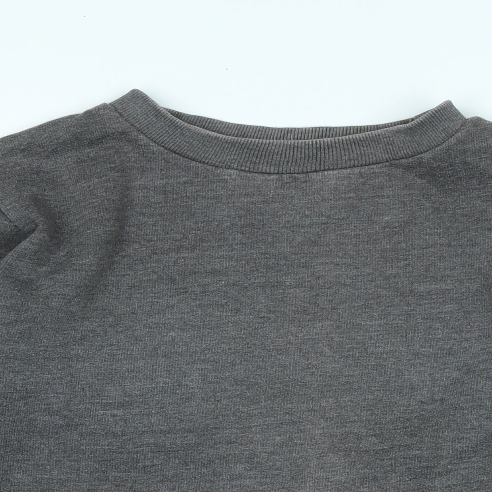 Boohoo Womens Grey Polyester Pullover Sweatshirt Size 10