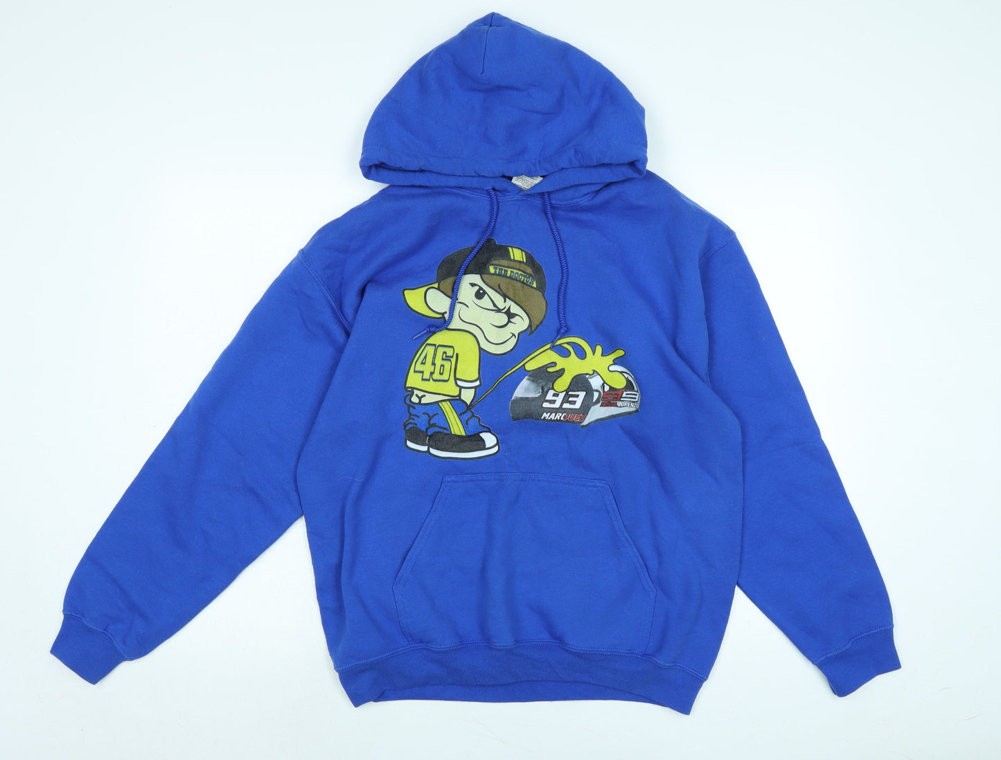 Mens UK Size M Gilden Blue Pullover Hoodie