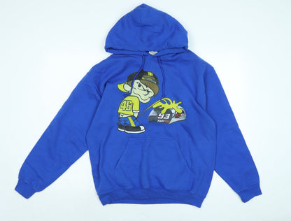 Mens UK Size M Gilden Blue Pullover Hoodie