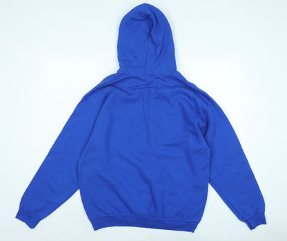 Mens UK Size M Gilden Blue Pullover Hoodie