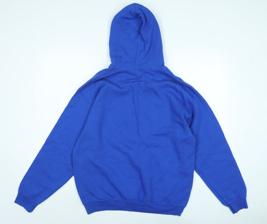 Mens UK Size M Gilden Blue Pullover Hoodie