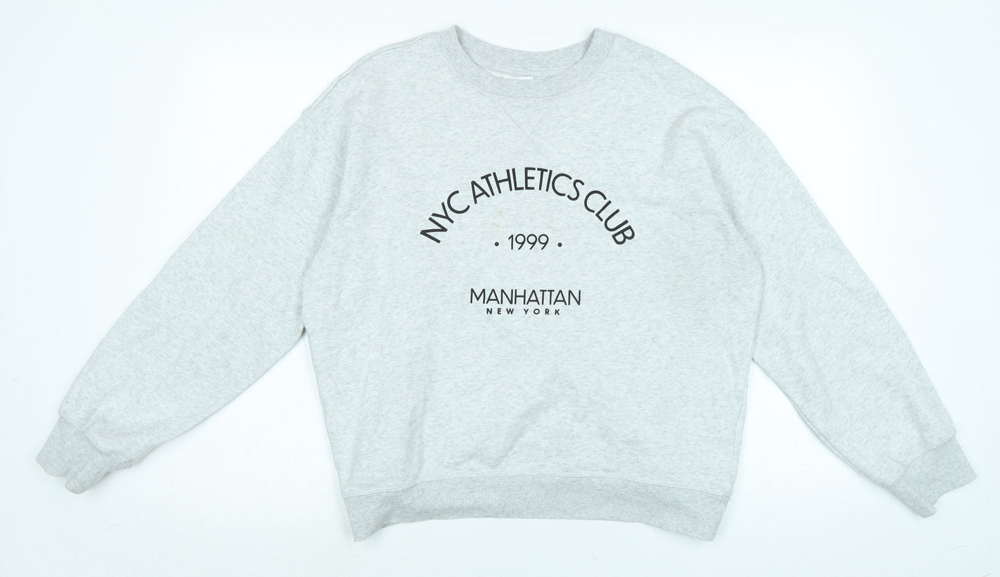H&M Womens Grey Cotton Pullover Sweatshirt Size S - NYC Athletics Club-1999-manhattan New York.