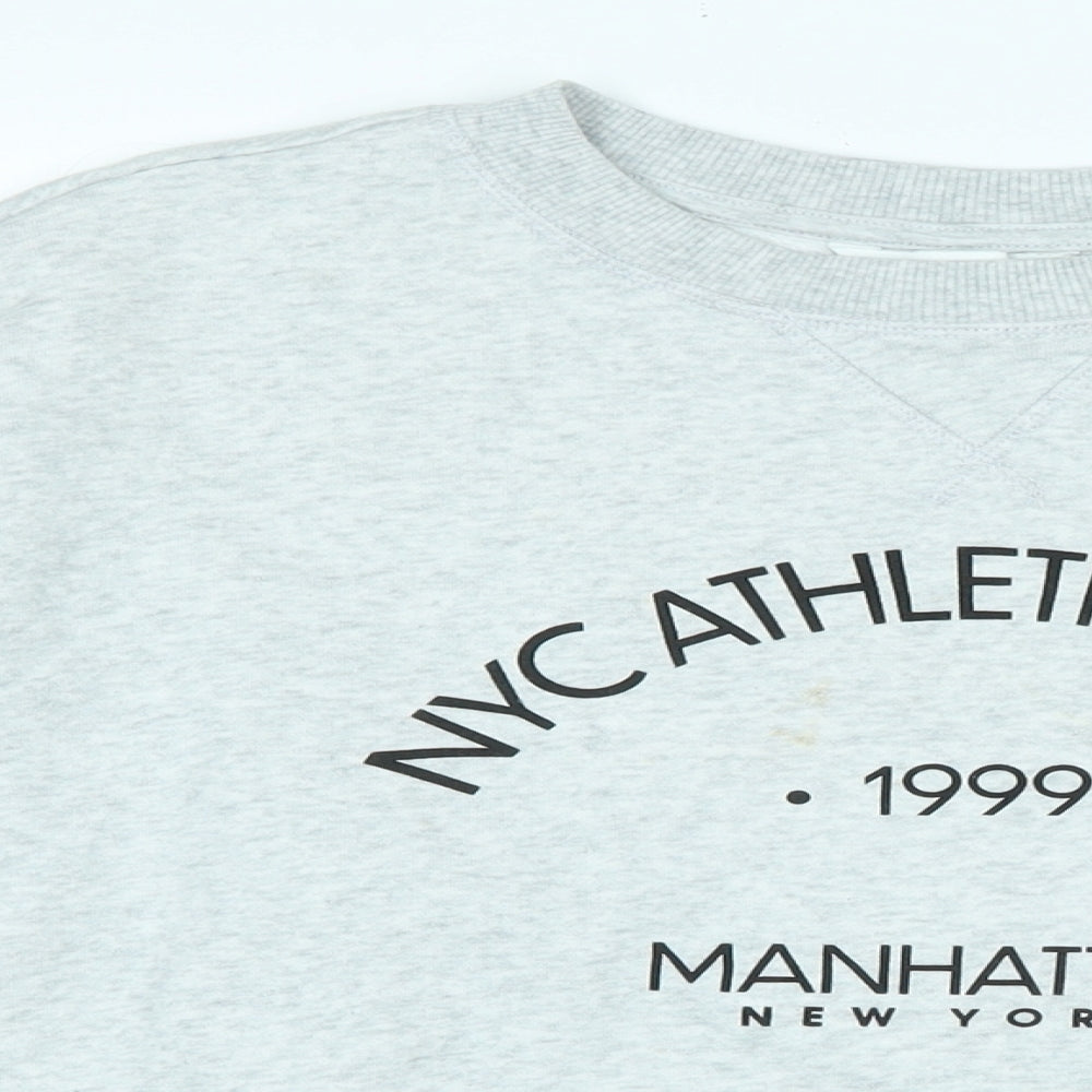 H&M Womens Grey Cotton Pullover Sweatshirt Size S - NYC Athletics Club-1999-manhattan New York.