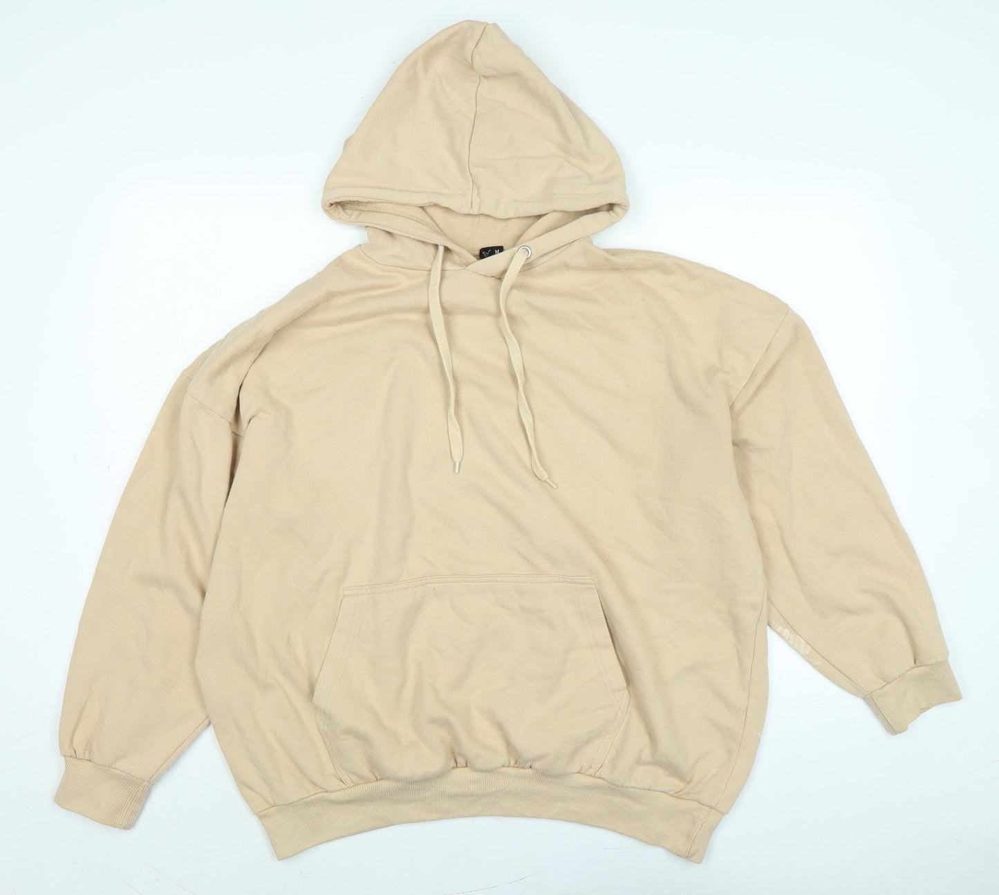 Boohoo Womens Beige Cotton Pullover Hoodie Size M