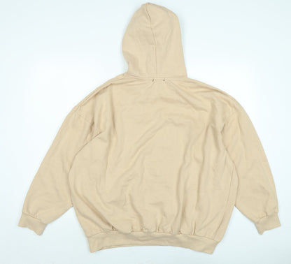 Boohoo Womens Beige Cotton Pullover Hoodie Size M