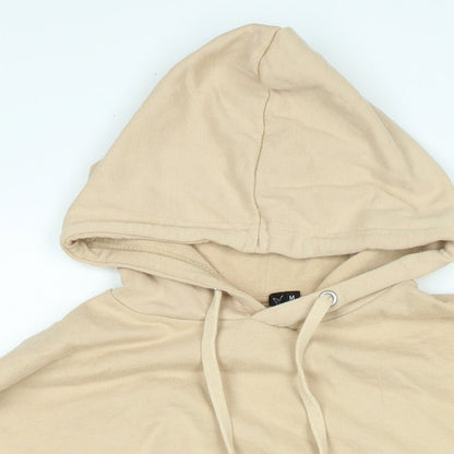 Boohoo Womens Beige Cotton Pullover Hoodie Size M