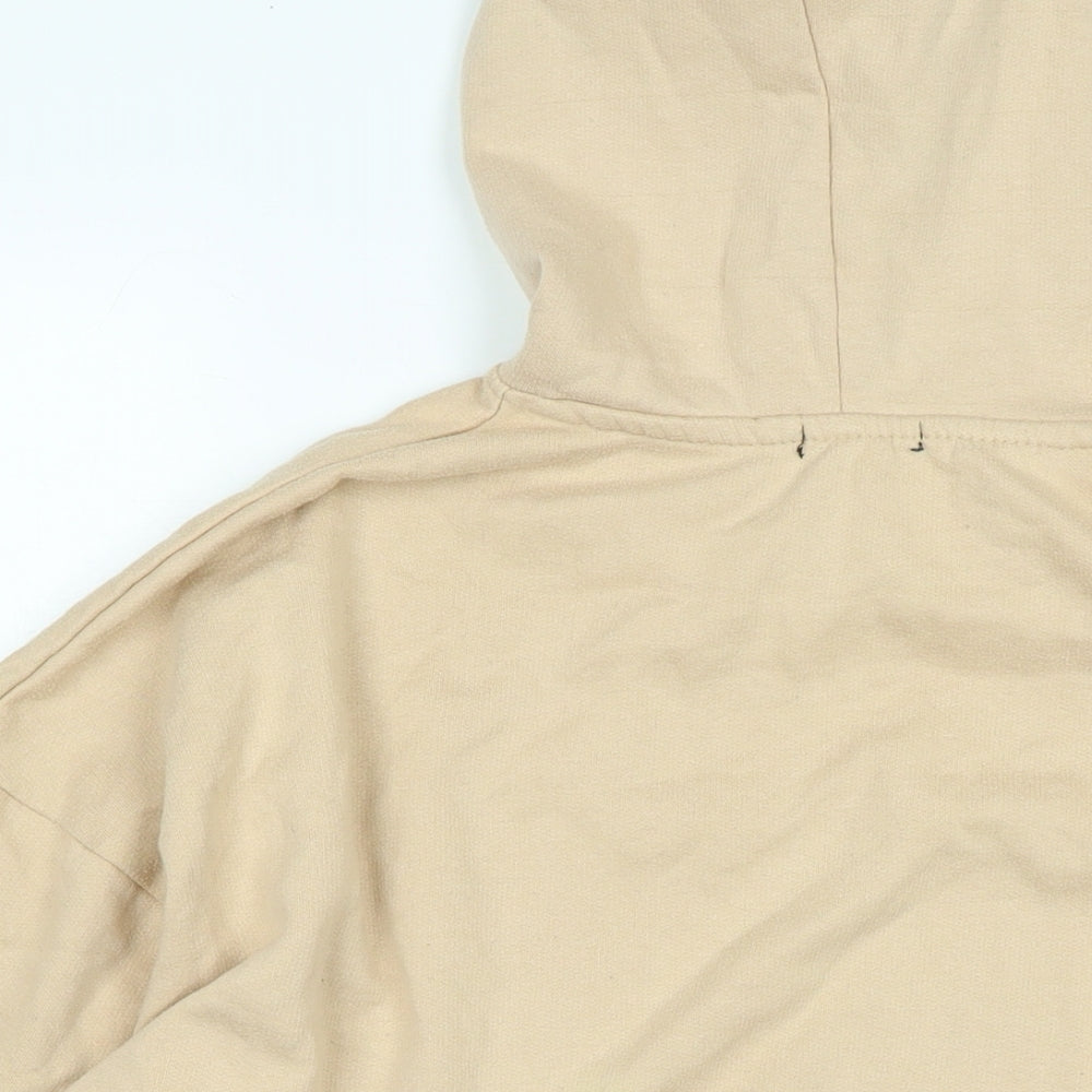 Boohoo Womens Beige Cotton Pullover Hoodie Size M