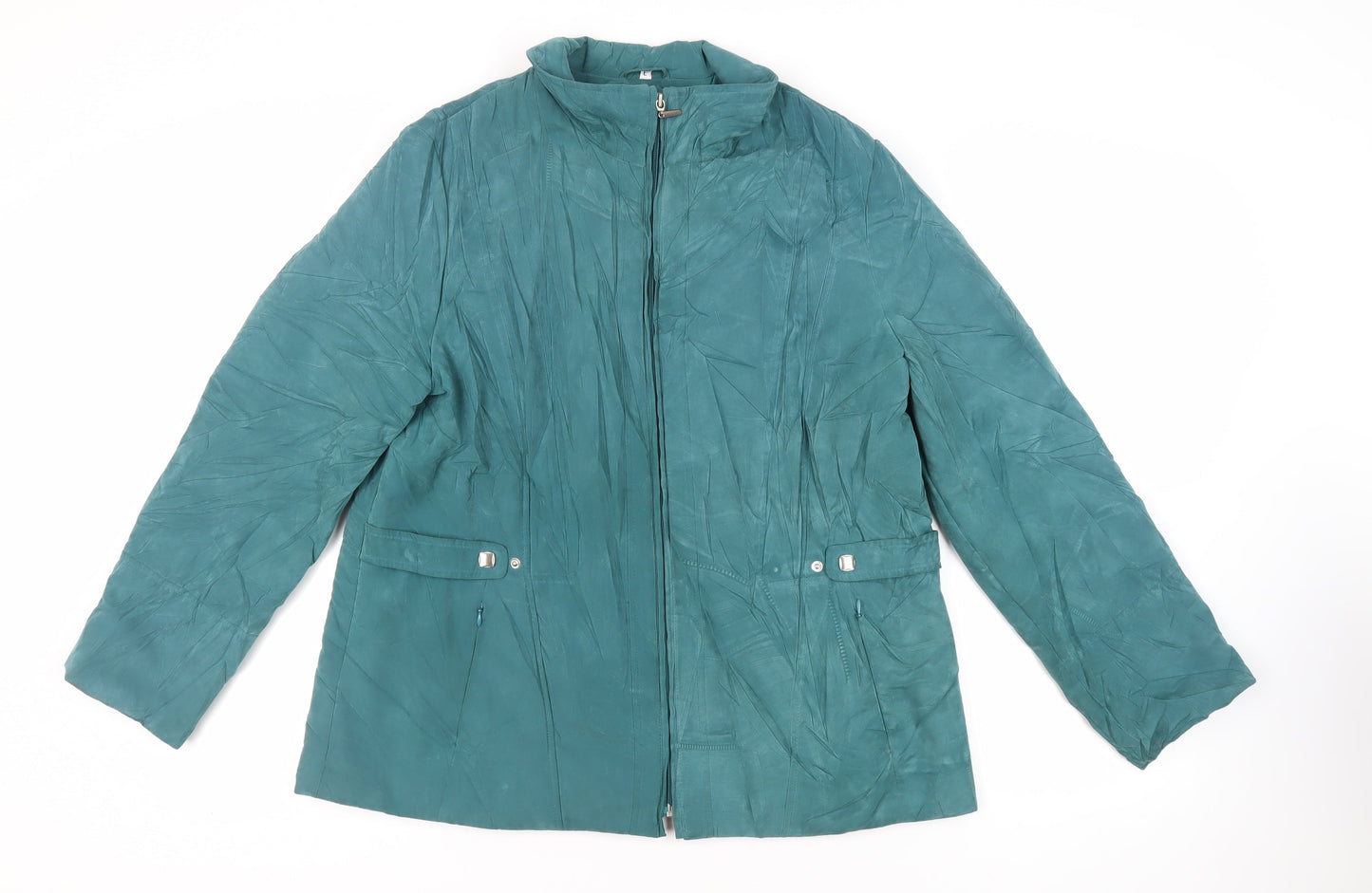 Klass Womens Green Jacket Size L Zip - Zipped Pockets