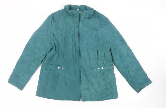 Klass Womens Green Jacket Size L Zip - Zipped Pockets