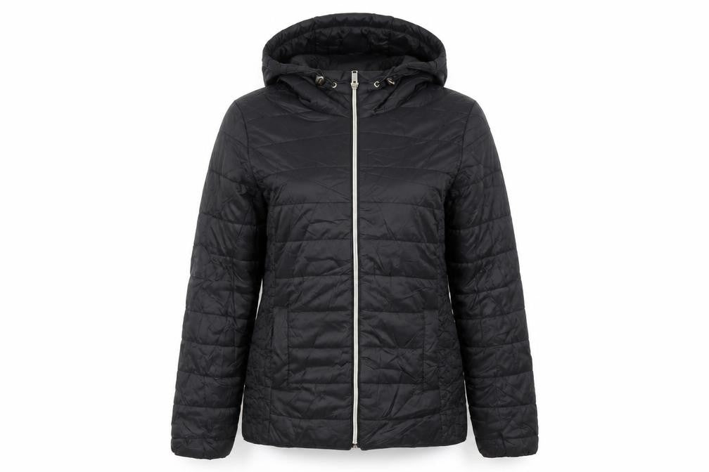 New Look Womens Black Jacket Size 10 Zip - Hooded