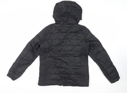 New Look Womens Black Jacket Size 10 Zip - Hooded