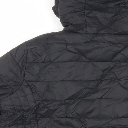 New Look Womens Black Jacket Size 10 Zip - Hooded