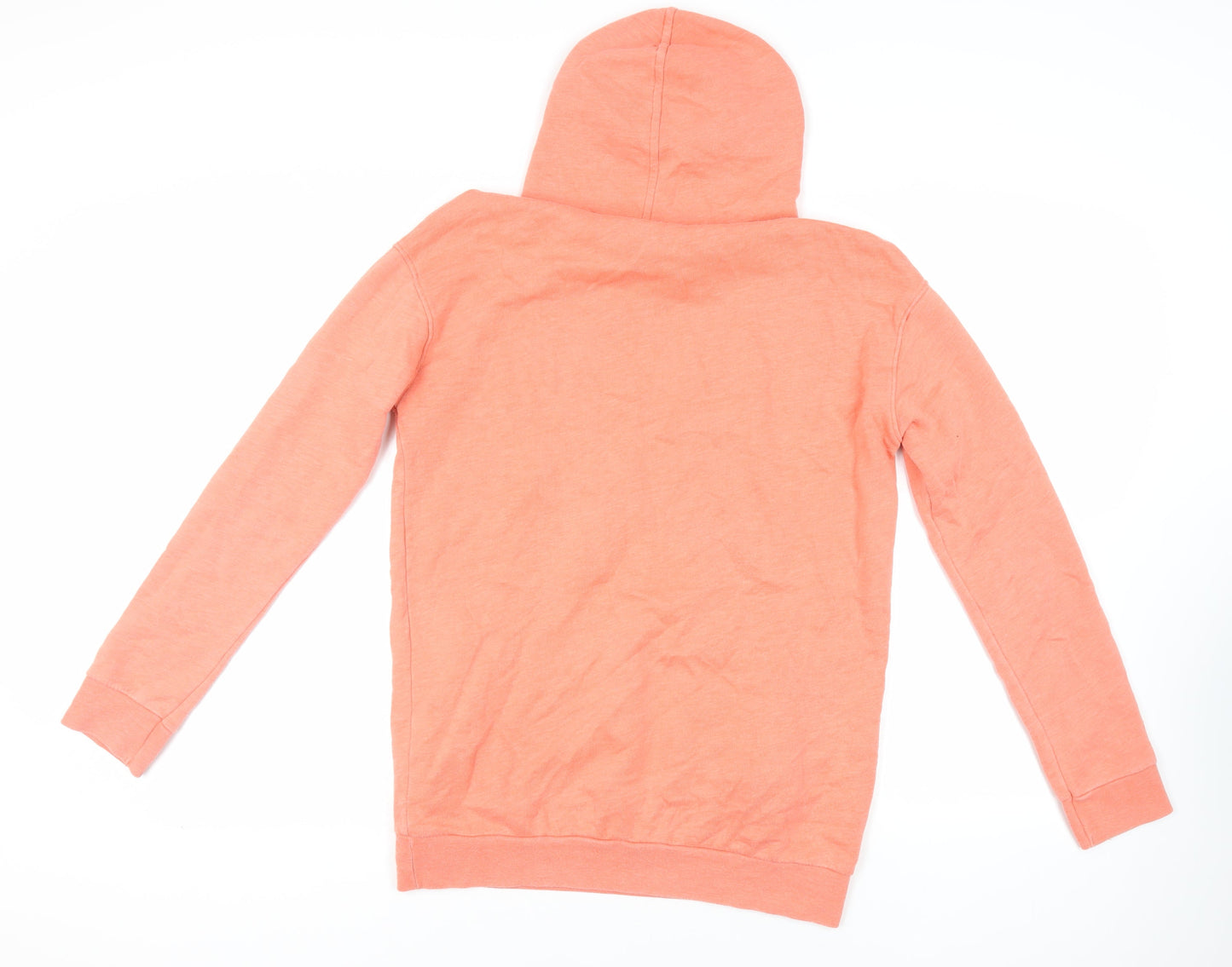 River Island Womens Orange Cotton Pullover Hoodie Size 8 Pullover - Pockets