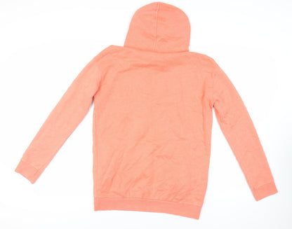 River Island Womens Orange Cotton Pullover Hoodie Size 8 Pullover - Pockets