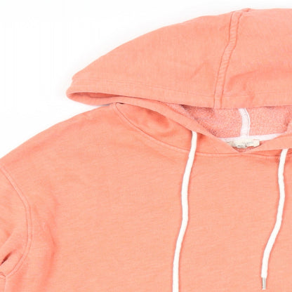 River Island Womens Orange Cotton Pullover Hoodie Size 8 Pullover - Pockets