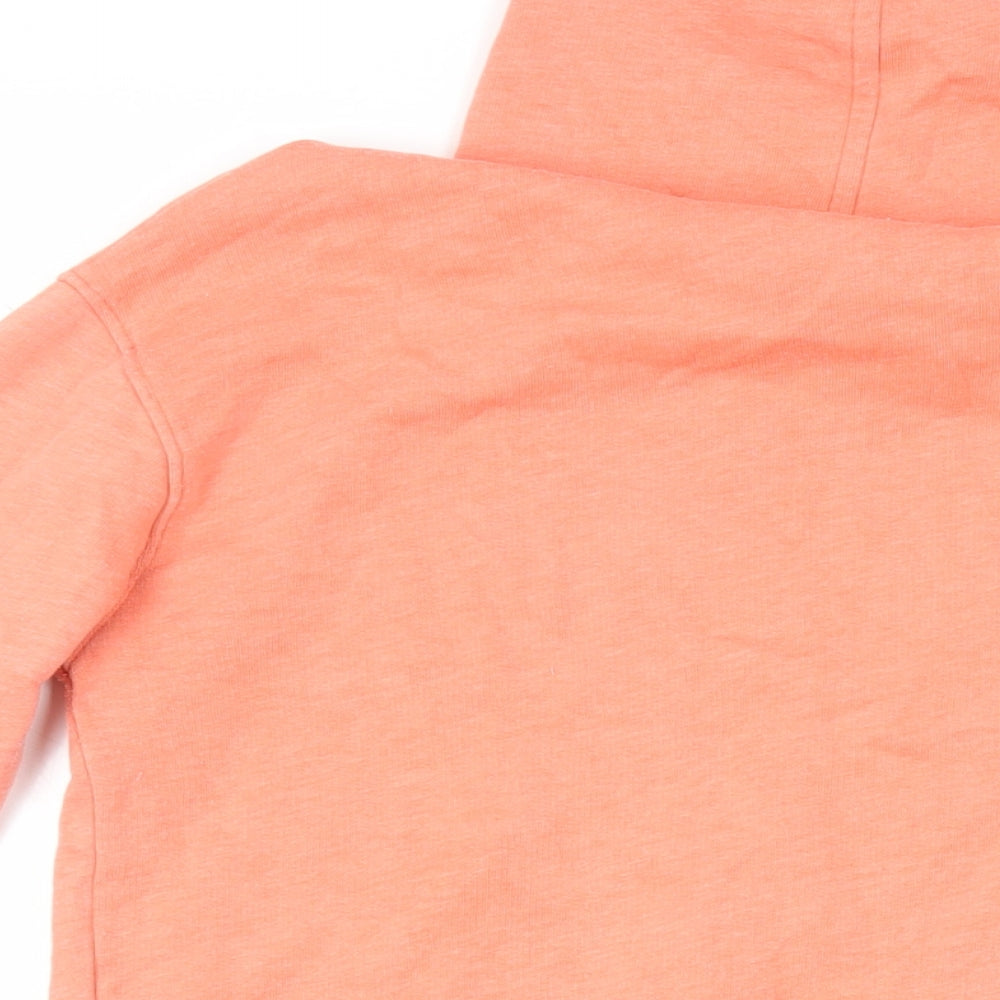 River Island Womens Orange Cotton Pullover Hoodie Size 8 Pullover - Pockets
