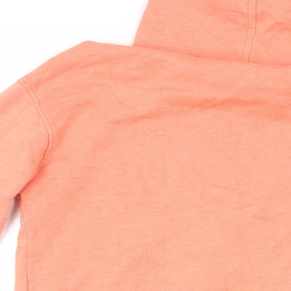 River Island Womens Orange Cotton Pullover Hoodie Size 8 Pullover - Pockets
