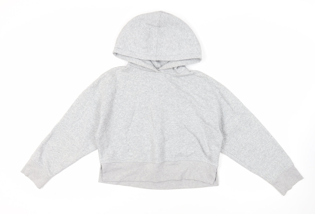 Zara Womens Grey Cotton Pullover Hoodie Size S Pullover