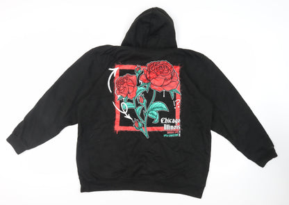 Mens UK Size M Boohoo Man Black Pullover Hoodie