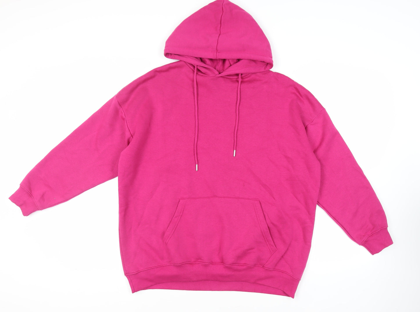 Boohoo Womens Pink Cotton Pullover Hoodie Size M Pullover - Pockets