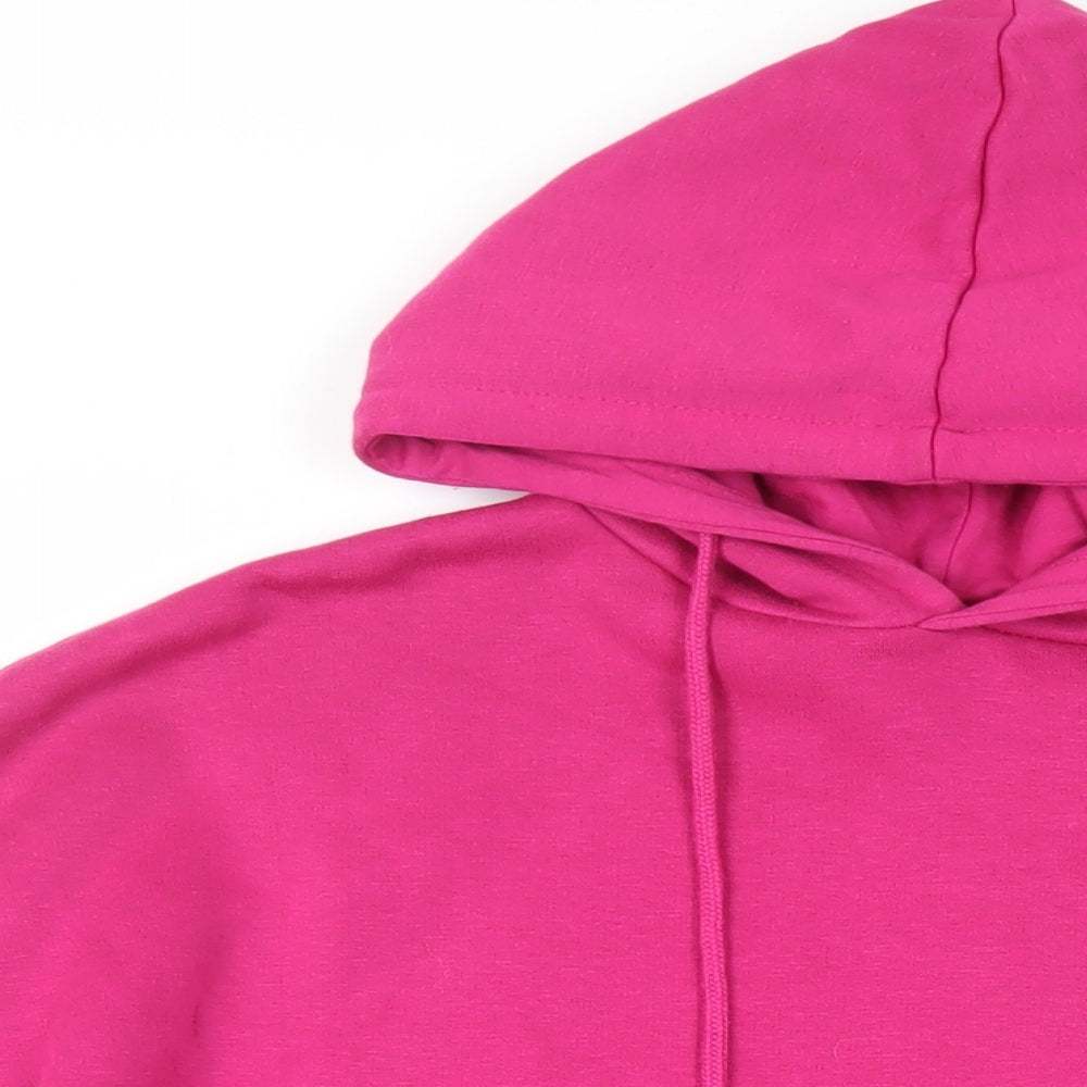Boohoo Womens Pink Cotton Pullover Hoodie Size M Pullover - Pockets