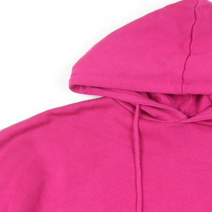 Boohoo Womens Pink Cotton Pullover Hoodie Size M Pullover - Pockets