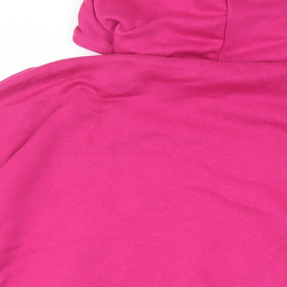 Boohoo Womens Pink Cotton Pullover Hoodie Size M Pullover - Pockets
