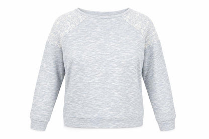 Next Womens Blue Cotton Pullover Sweatshirt Size 8 Pullover - Beaded Embroidered