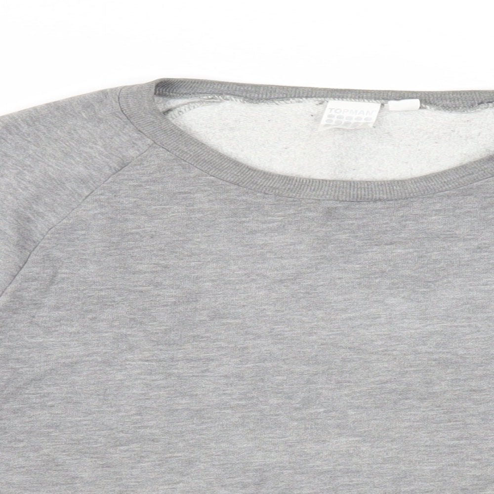 Topman Mens Grey Cotton Pullover Sweatshirt Size S