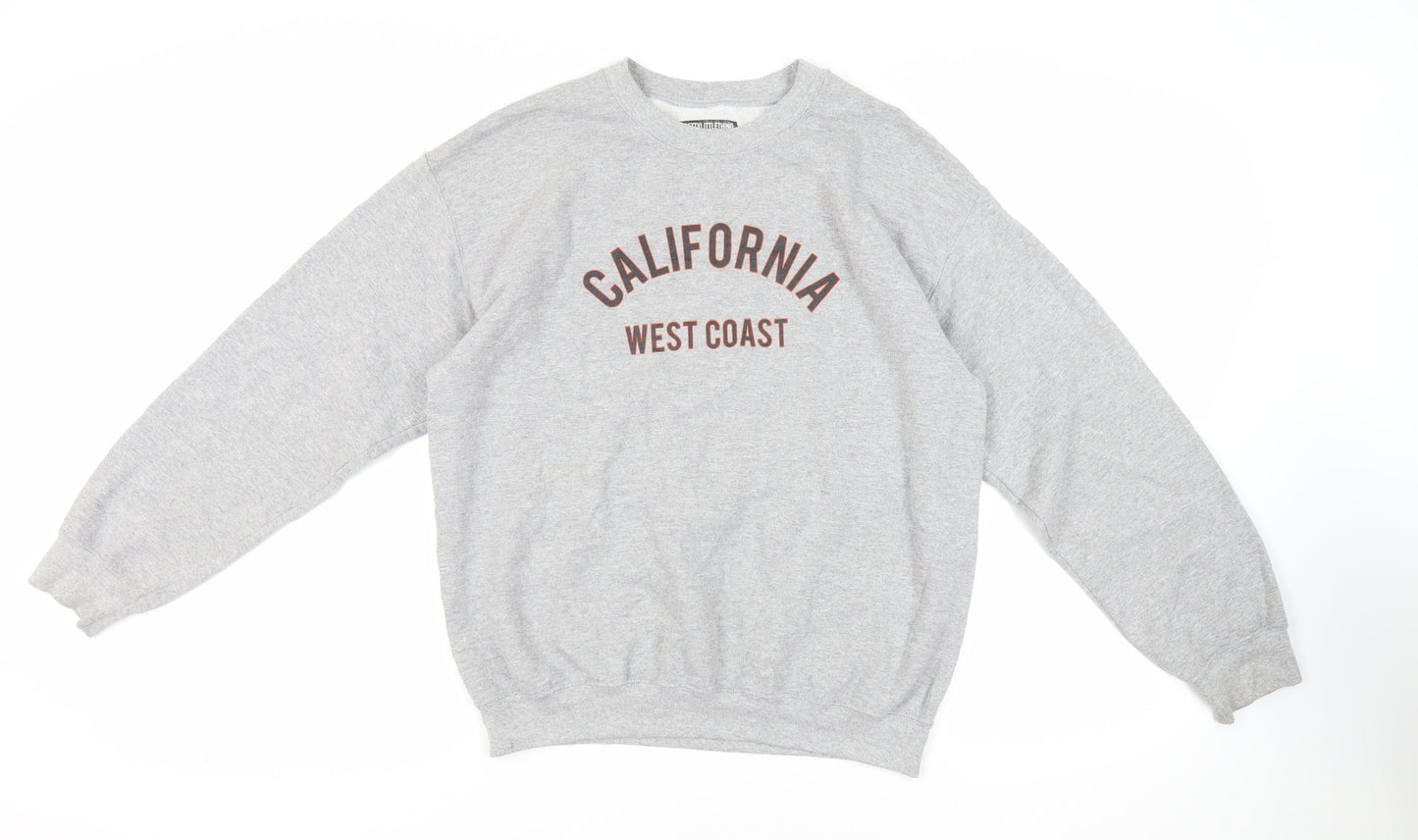 PRETTYLITTLETHING Womens Grey Cotton Pullover Sweatshirt Size S Pullover - California