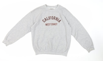 PRETTYLITTLETHING Womens Grey Cotton Pullover Sweatshirt Size S Pullover - California
