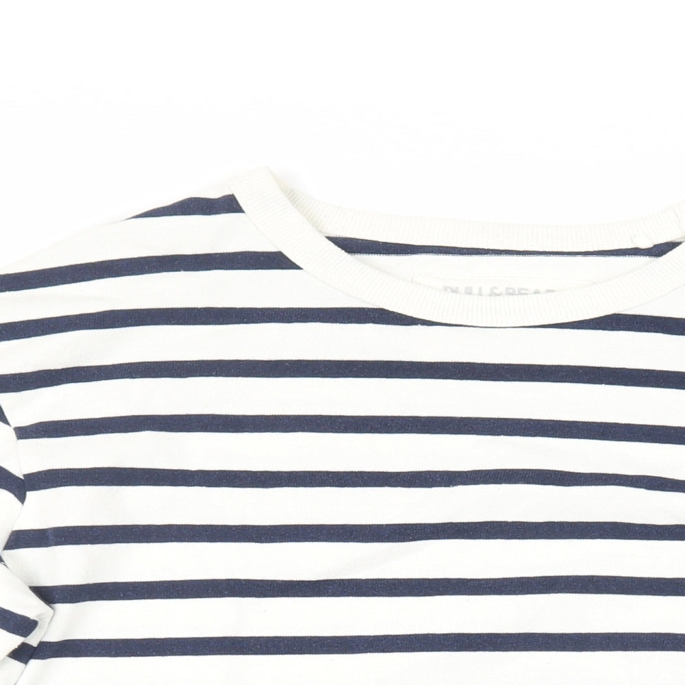 Womens UK Size S Pull&Bear White Pullover Sweatshirt