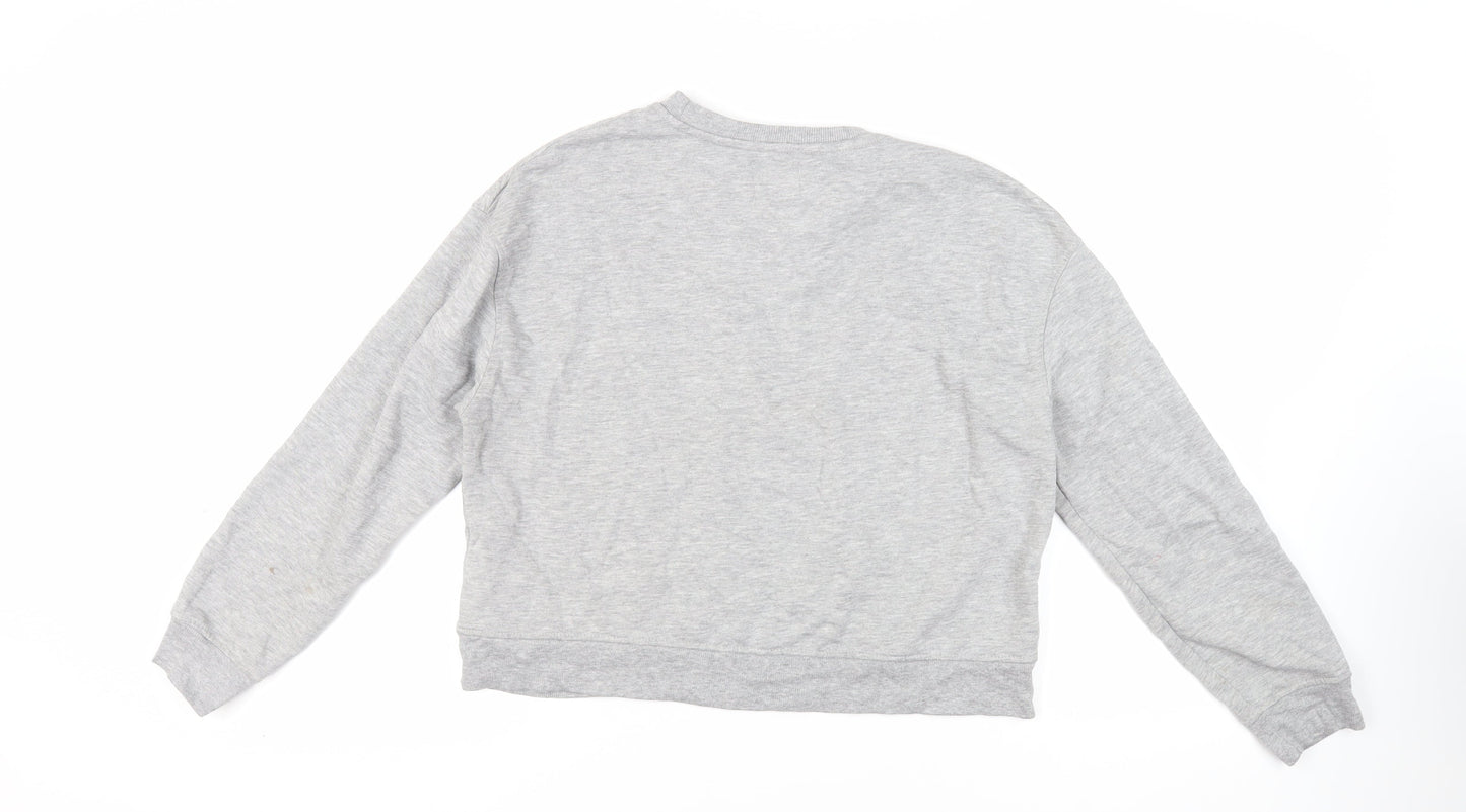Womens UK Size L Pull&Bear Grey Pullover Sweatshirt