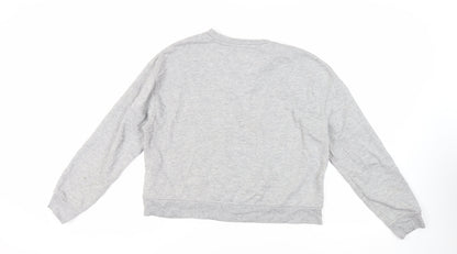Womens UK Size L Pull&Bear Grey Pullover Sweatshirt