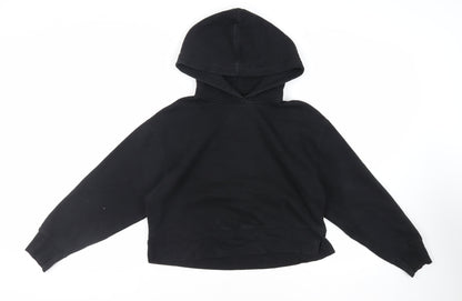 Zara Womens Black Cotton Pullover Hoodie Size S Pullover
