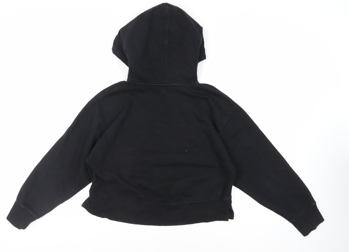 Zara Womens Black Cotton Pullover Hoodie Size S Pullover