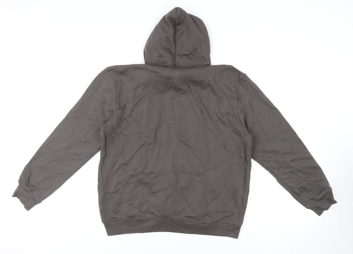PRETTYLITTLETHING Womens Brown Cotton Pullover Hoodie Size 10 Pullover - Logo Pockets