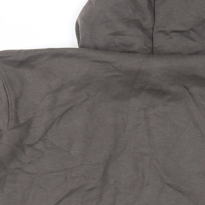 PRETTYLITTLETHING Womens Brown Cotton Pullover Hoodie Size 10 Pullover - Logo Pockets