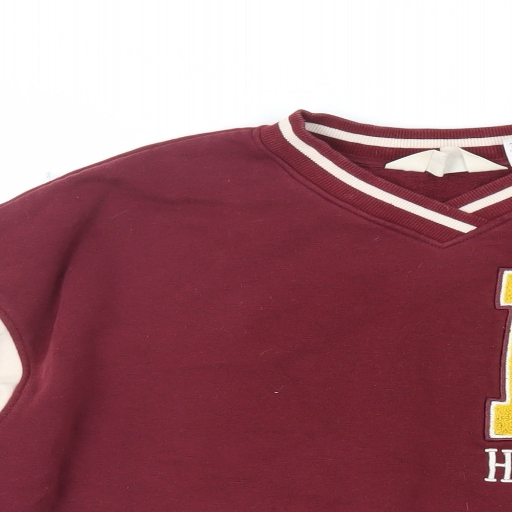 H&M Girls Red Cotton Pullover Sweatshirt Size 12-13 Years Pullover - Harry Potter Hogwarts