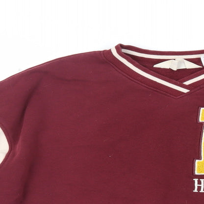H&M Girls Red Cotton Pullover Sweatshirt Size 12-13 Years Pullover - Harry Potter Hogwarts