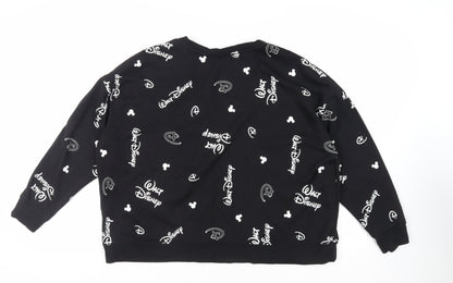 Womens UK Size 2XL Disney Black Pullover Sweatshirt