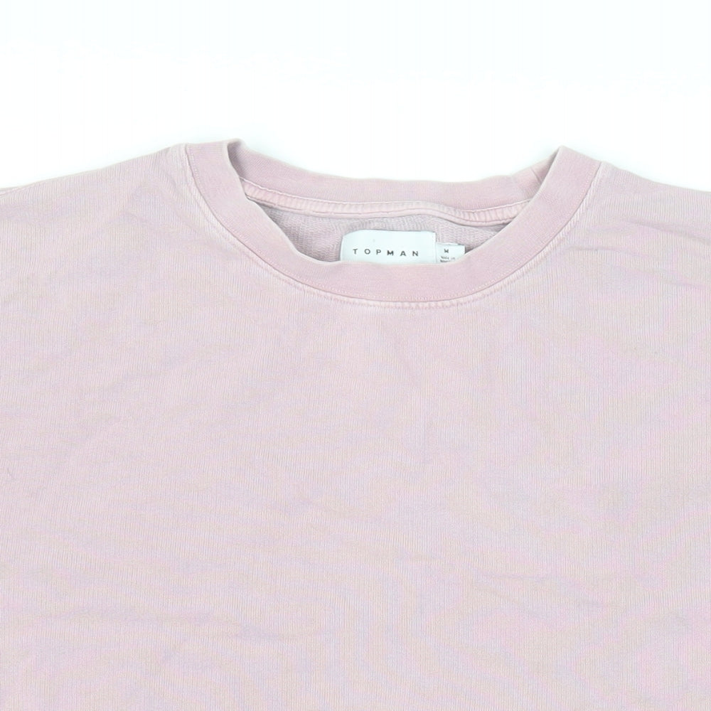 Topman Mens Pink Cotton Pullover Sweatshirt Size M